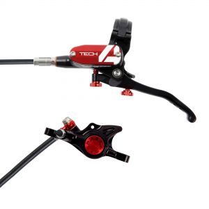 Hope Technology Tech 4 X2 Flat Mount Hydraulic Disc Brake - Black / RedFront Right HandStandard Black