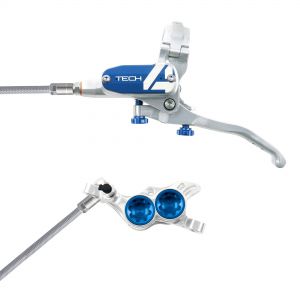 Hope Technology Tech 4 E4 Hydraulic Disc Brake - Silver / BlueRear Left HandBraided - HOPT4E4ZSBBL - Accessories The all-new Hope Tech 4 E4 Hydraulic Disc Brake is sku HOPT4E4ZSBBL