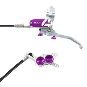 Hope Technology Tech 4 E4 Hydraulic Disc Brake - Silver / PurpleFront Right HandStandard Black - HOPT4E4ZSPUR - Accessories The all-new Hope Tech 4 E4 Hydraulic Disc Brake is sku HOPT4E4ZSPUR