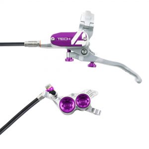 Hope Technology Tech 4 V4 Hydraulic Disc Brake - Silver / PurpleRear Left HandStandard Black