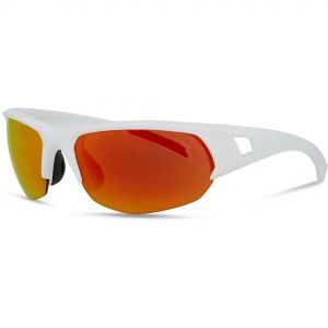 Madison Mission Sunglasses - Matt White Frame / Fire Mirror Lens