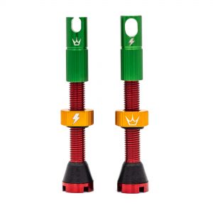 Peaty's x 50to01 Tubeless MK2 Rasta Valves - Green,orange,red