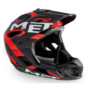 MET Parachute Full Face Helmet - Black Red / Glossy - M