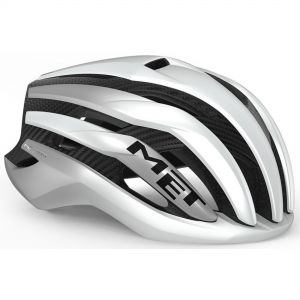 MET Trenta 3K Carbon MIPS Helmet - Medium, White Silver Metallic Matt