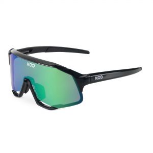 KOO Demos Sunglasses - Black Frame / Green Mirror Lens