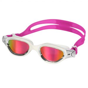 Image of Zone3 Venator-X Swim Goggles - White Silver Polarized Revo Pink Lens