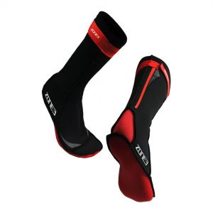 Image of Zone3 Neoprene Swim Socks, Black/red