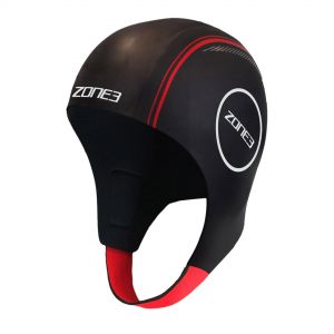 Image of Zone3 Neoprene Swim Cap, Black/red