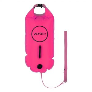 Image of Zone3 Swim Safety Buoy & 28L Dry Bag - Hi Viz Pink